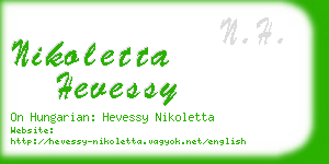 nikoletta hevessy business card